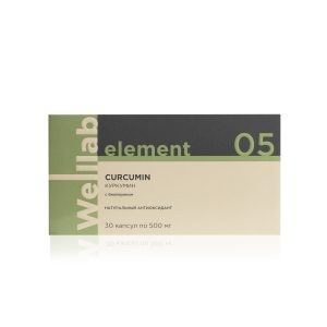 БАД с куркумином в биодоступной форме Welllab Element Curcumin,30 капсул